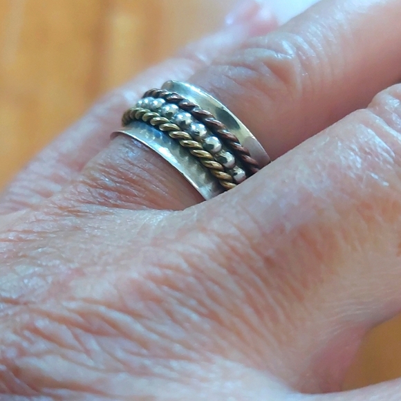 DbM Kensington Sterling Silver 925 Wide Band Spinner Ring Size 5.75 - Picture 2 of 5